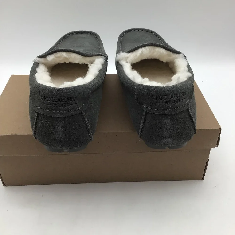 Koolaburra by UGG Mens‎ Dark Gray Suede Tipton Moccasin Slippers Size 8 NEW